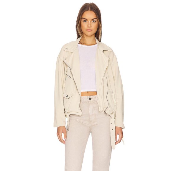 Free People Rebel Rebel Knit Moto Jacket - New with Tags - Vanilla - S - Picture 2 of 4